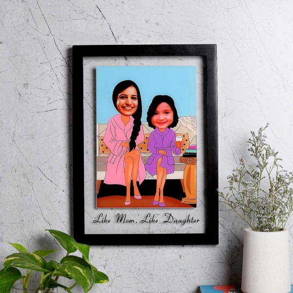 Like Mom Like Daughter Personalized Caricature Acrylic Frame