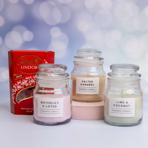 Lindt Chocolate with Assorted Fragrant Candles