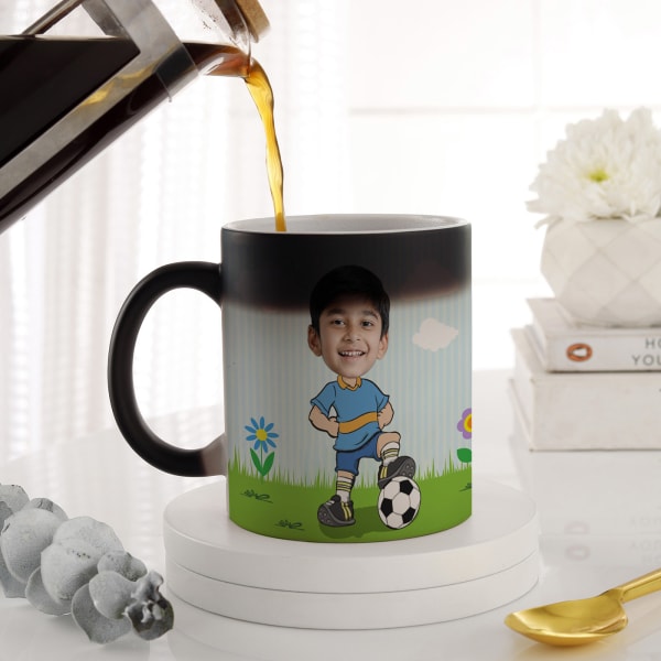 Little Footballer Personalized Magic Mug For Kids