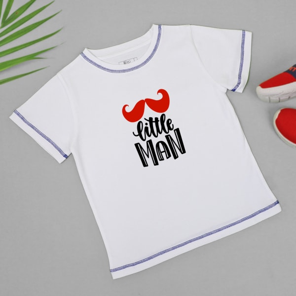 Little Man T-Shirt for Kid's  - white