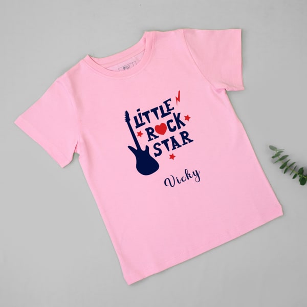 Little Rock Star Personalized T-Shirt for Kids - Pink