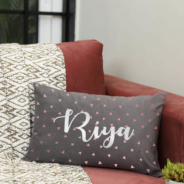 Little Triangles Personalized Velvet Cushion