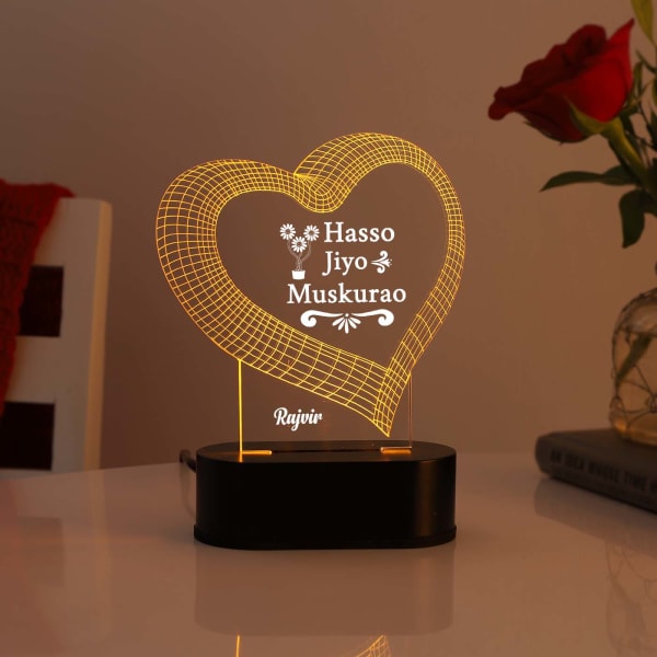 Live And Laugh Personalized LED Lamp