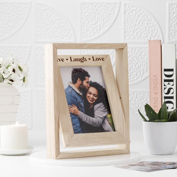 Live Laugh Love - Personalized Rotating Photo Frame