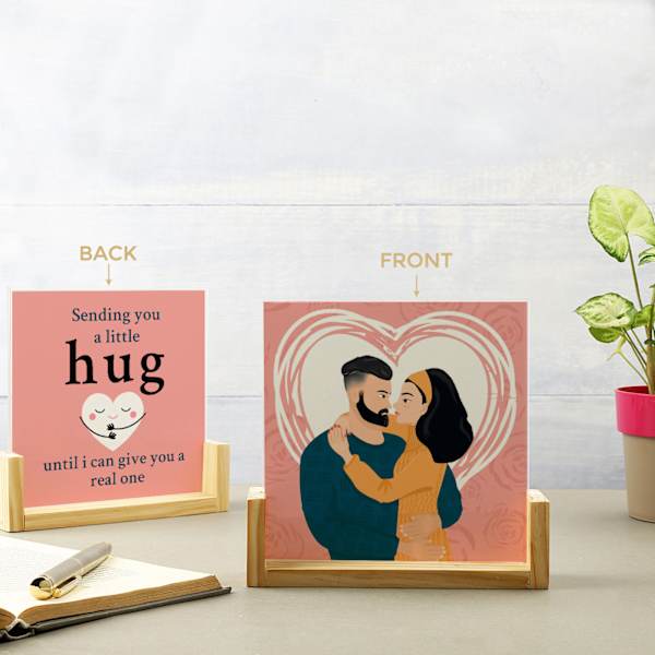 Long Distance Hug Couples Sandwich Photo Frame