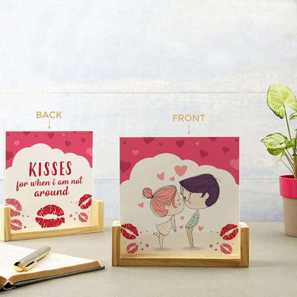 Long Distance Kisses Couples Sandwich Photo Frame