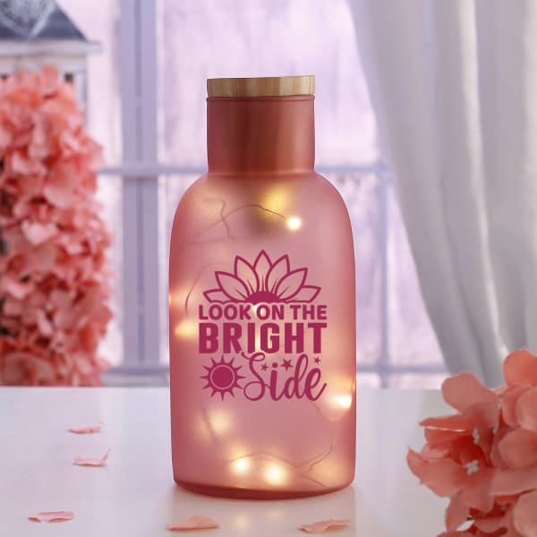 Look On The Bright Side Personalized LED Light Pink Bottle