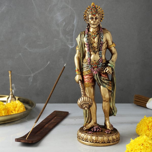 Lord Hanuman Idol With Scented Agarbatti And Stand
