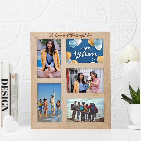 Love And Blessings Personalized Collage Photo Frame For Birthday