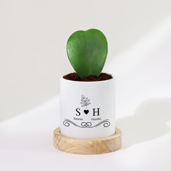 Love Bloom - Hoya Heart Plant With Pot - Personalized