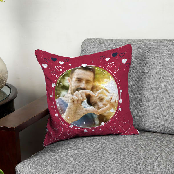 Love Everywhere Personalized Magic Reversible Sequin Cushion