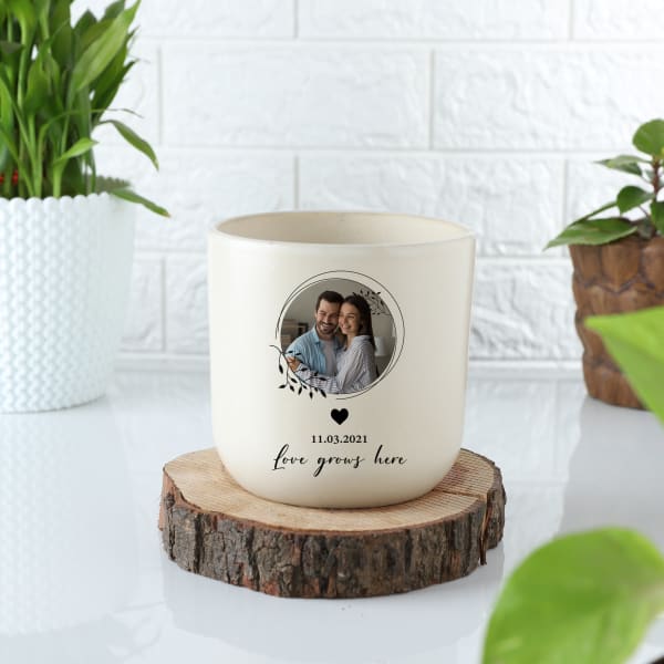 Love Grows Personalized Ceramic Planter - Without Plant