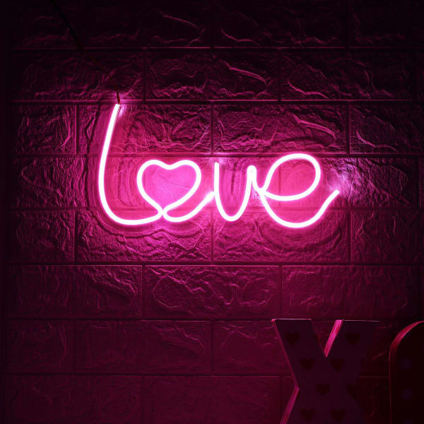 Love Heart Pink Neon Decor Light