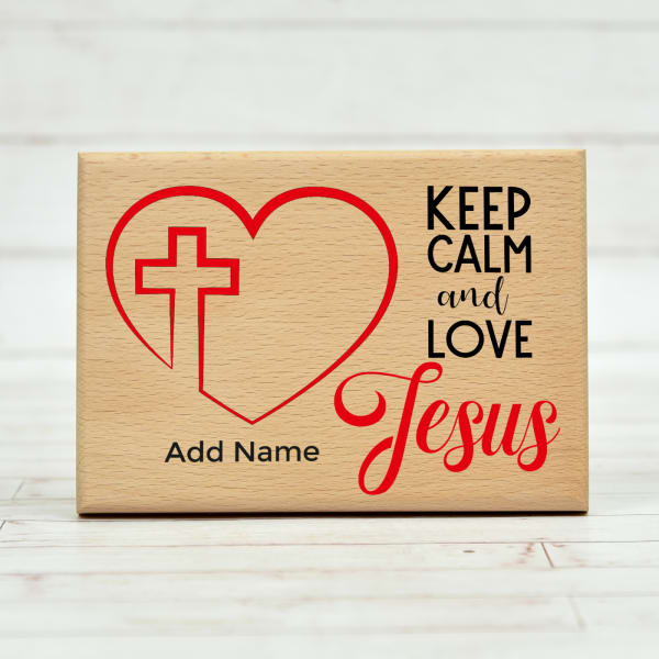 Love Jesus Personalized Wooden Plaque