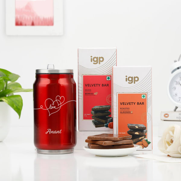 Love - Personalized Can Tumbler With Chocolates