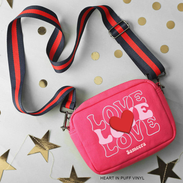 Love - Personalized Canvas Sling Bag - Pop Pink