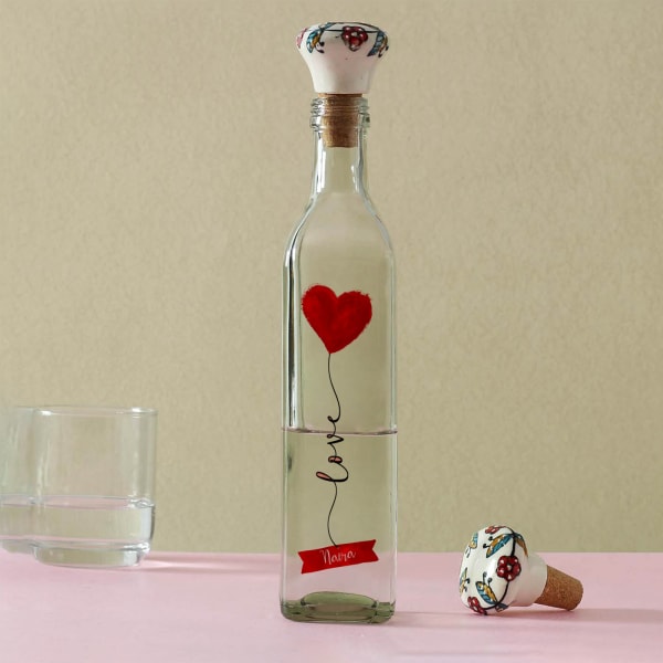 Love Personalized Glass Water Bottle with Ceramic Lid