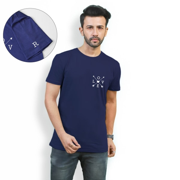 Love -  Personalized Mens T-shirt - Navy Blue