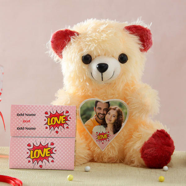 valentines day teddy bear and chocolate