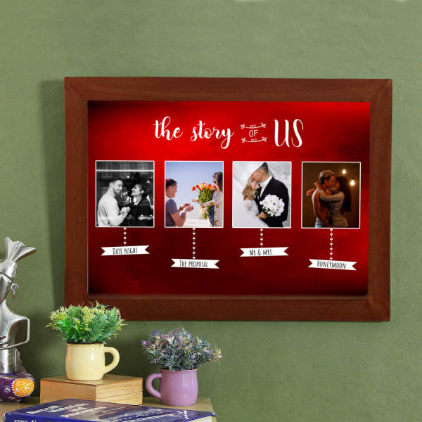 Love Story Personalized Wooden Photo Frame