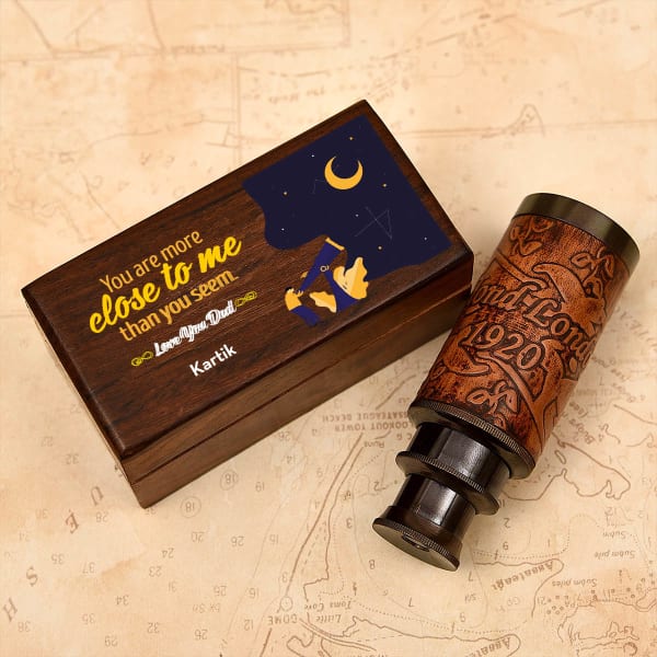 Love You Dad Keepsake Telescope in Personalized Gift Box