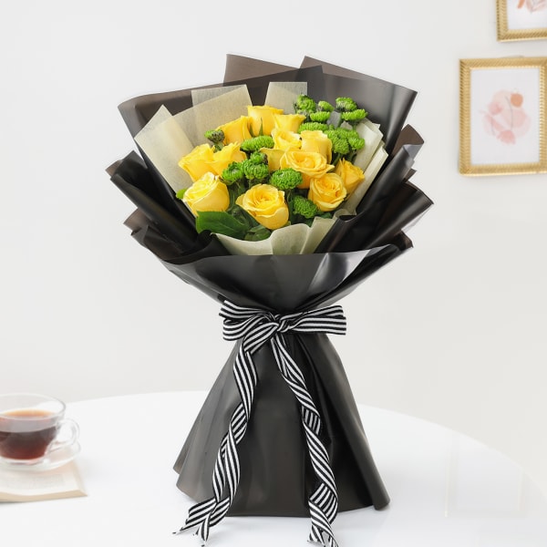 Love You Dad Yellow Rose Bouquet