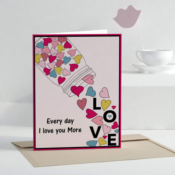 Love you More Personalized Greeting Card