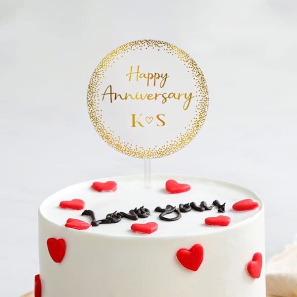 Love You Personalized Anniversary Cake