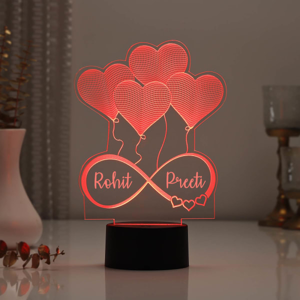 Love You To Infinity Personalized LED Lamp