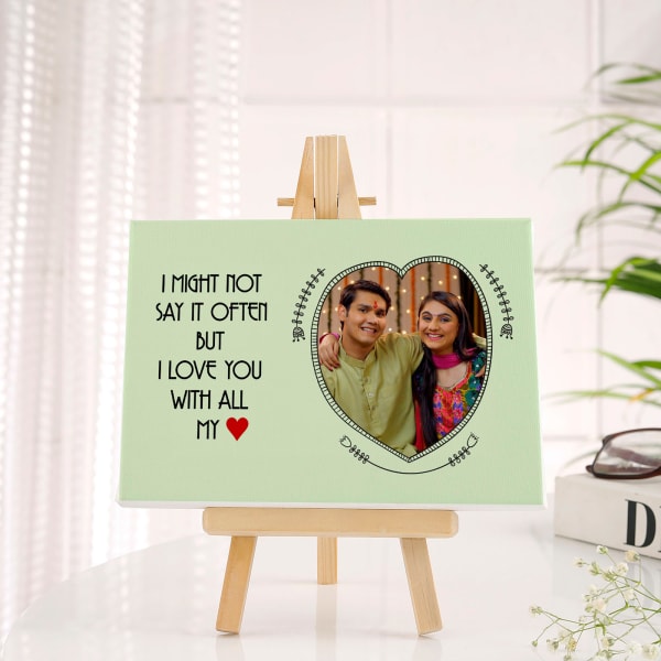 Love You With All My Heart Personalized Canvas Frame