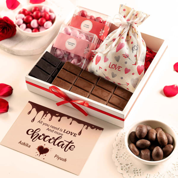 Loving Chocolate Gift Tray With Personalized Card
