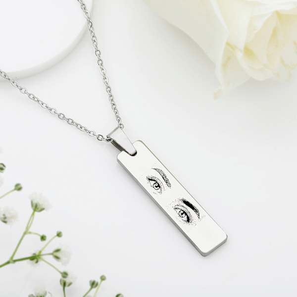 Loving Gaze Personalized Silver Pendant For Her