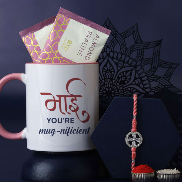 Lucky Charm Rakhi and Personalized Mug