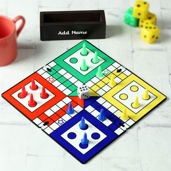 Ludo Game Board Coasters with Accessories & Personalized Holder