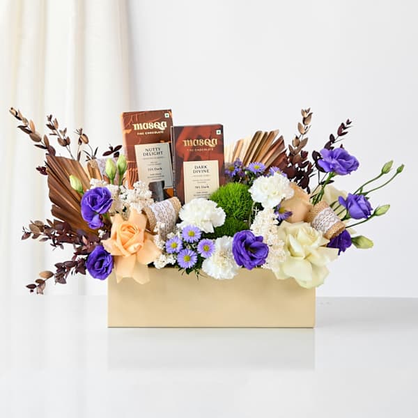 Luxe Blooms And Gourmet Charm Arrangement