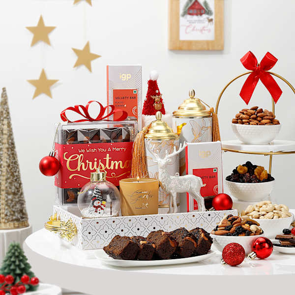 Luxe Christmas Treats And Festive Accents Hamper