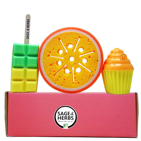 Luxe Dessert Soaps with Fruity Loofah - Set Of 3