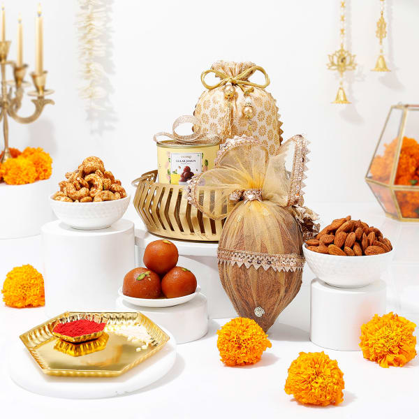 Luxe Metal Basket Bhai Dooj Hamper