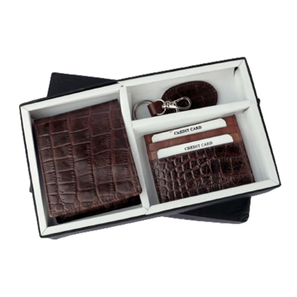 Luxurious Croc Print Wallet Set