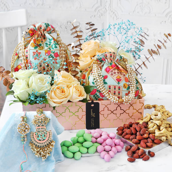 Luxurious Floral Surprise Rakhi Gift Hamper