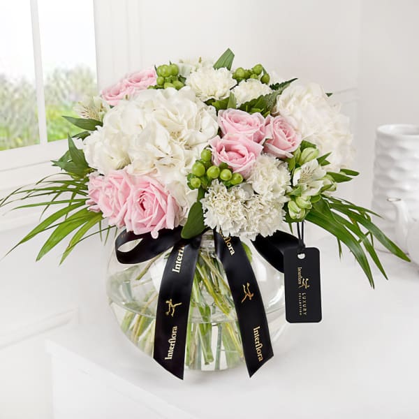 Luxury White Hydrangea and Alstroemeria Vase