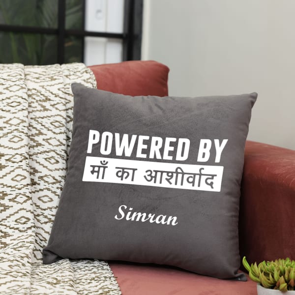 Maa Ka Aashirwad Personalized Velvet Cushion