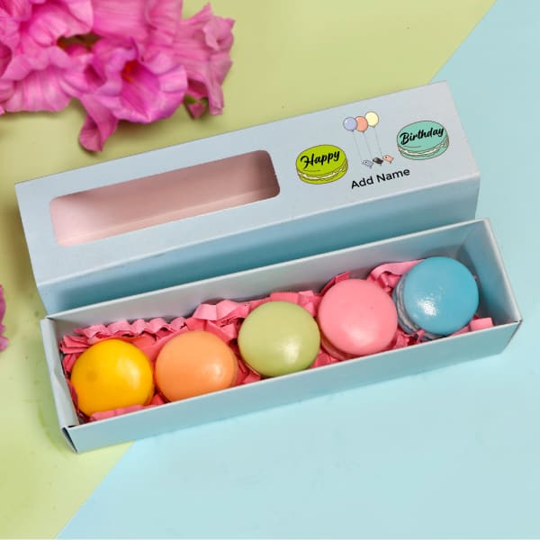 Macaron Bath Soaps in Personalized Birthday Box (Set of 5)