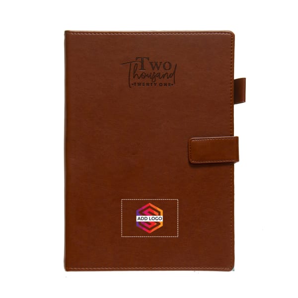 Magnet A5 Tan Diary - Customized with Logo