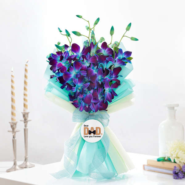Majestic Blue Orchid Bouquet For Dad