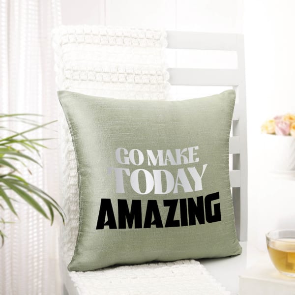 Make Today Amazing Personalized Cushion - Grey