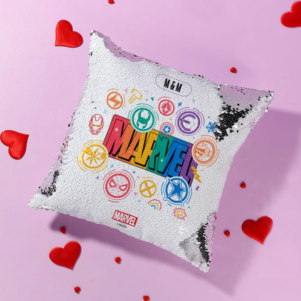 Marvel Sequin Personalized Cushion