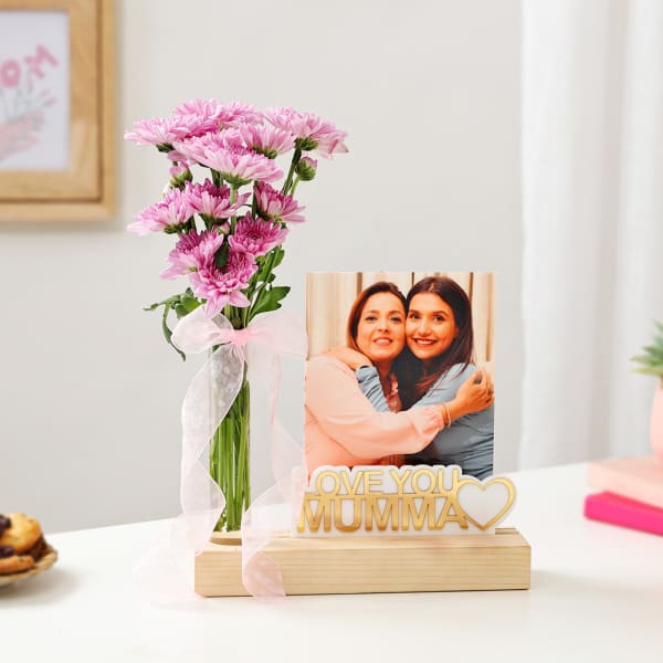 Mauve Memories Personalized Photo Stand For Mom