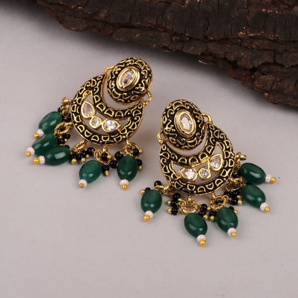 Meena And Beads Earrings