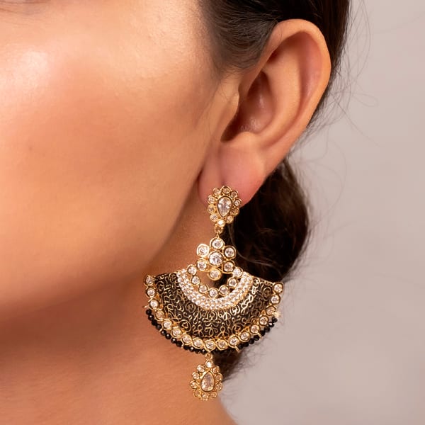 Meena And Kundan Earrings